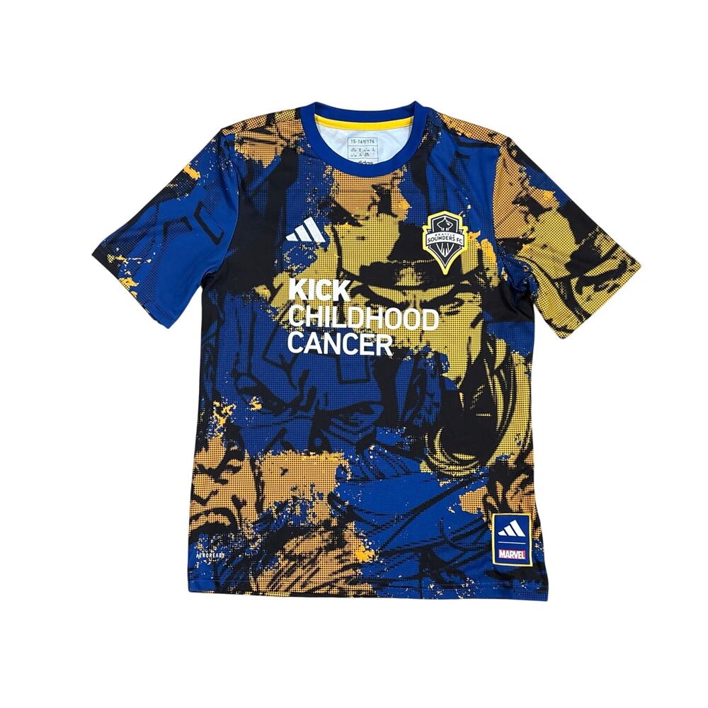 Adidas X Marvel Kick Childhood Cancer Soccer Jersey Youth XL adult Small patch